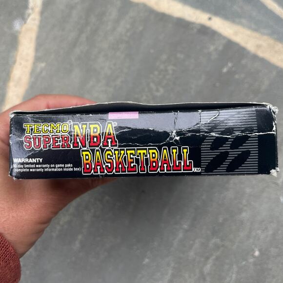 SNES 1993 Super Nintendo Tecmo Super NBA Basketball with Box and Manual - Picture 8 of 11